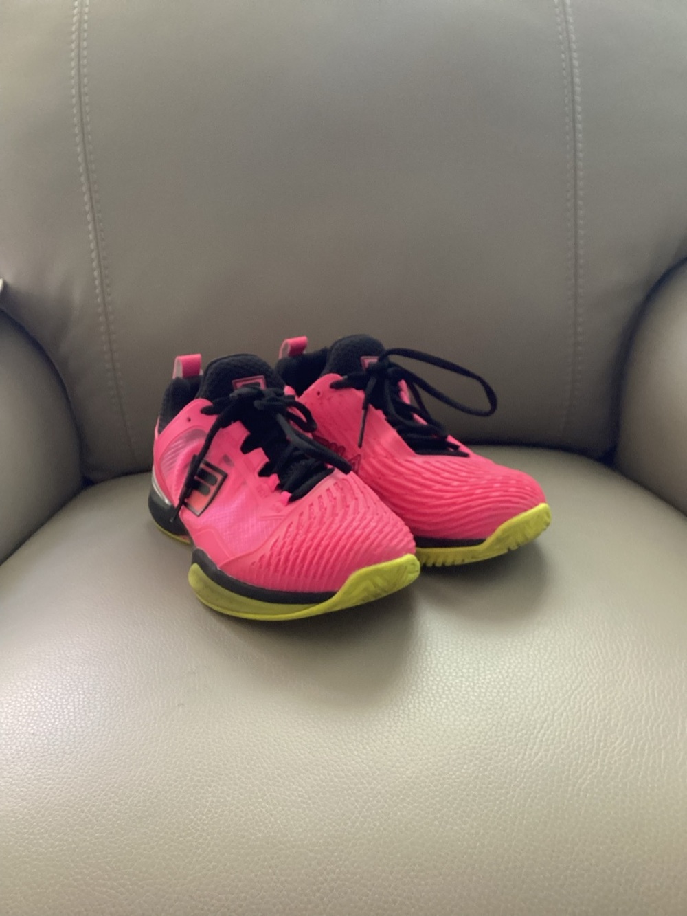 Women's Neon Pink Athletic Sneakers with Lime Accents